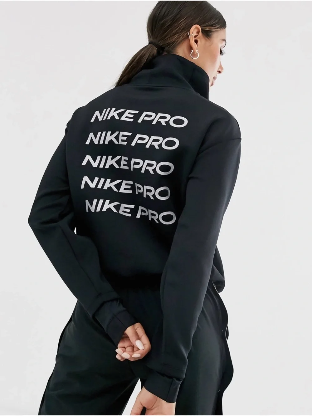 Women's Black Logo-Print Jacket